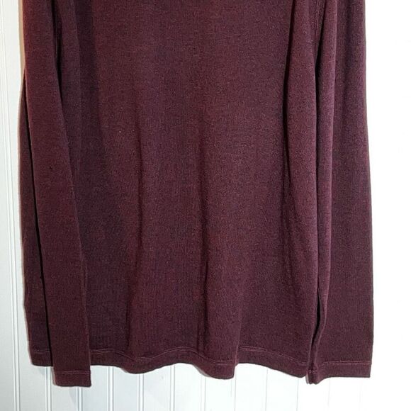 Eddie Bauer Merino Wool Sweater Men’s XLarge Tall Wine 1/4 Button Up Collared LS - Picture 9 of 10